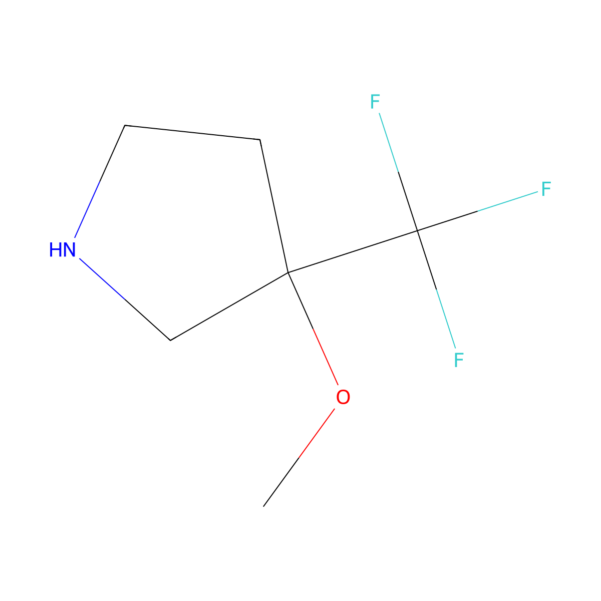3-Methoxy-3-(trifluoromethyl)pyrrolidine molecular structure, CAS 1354952-00-3