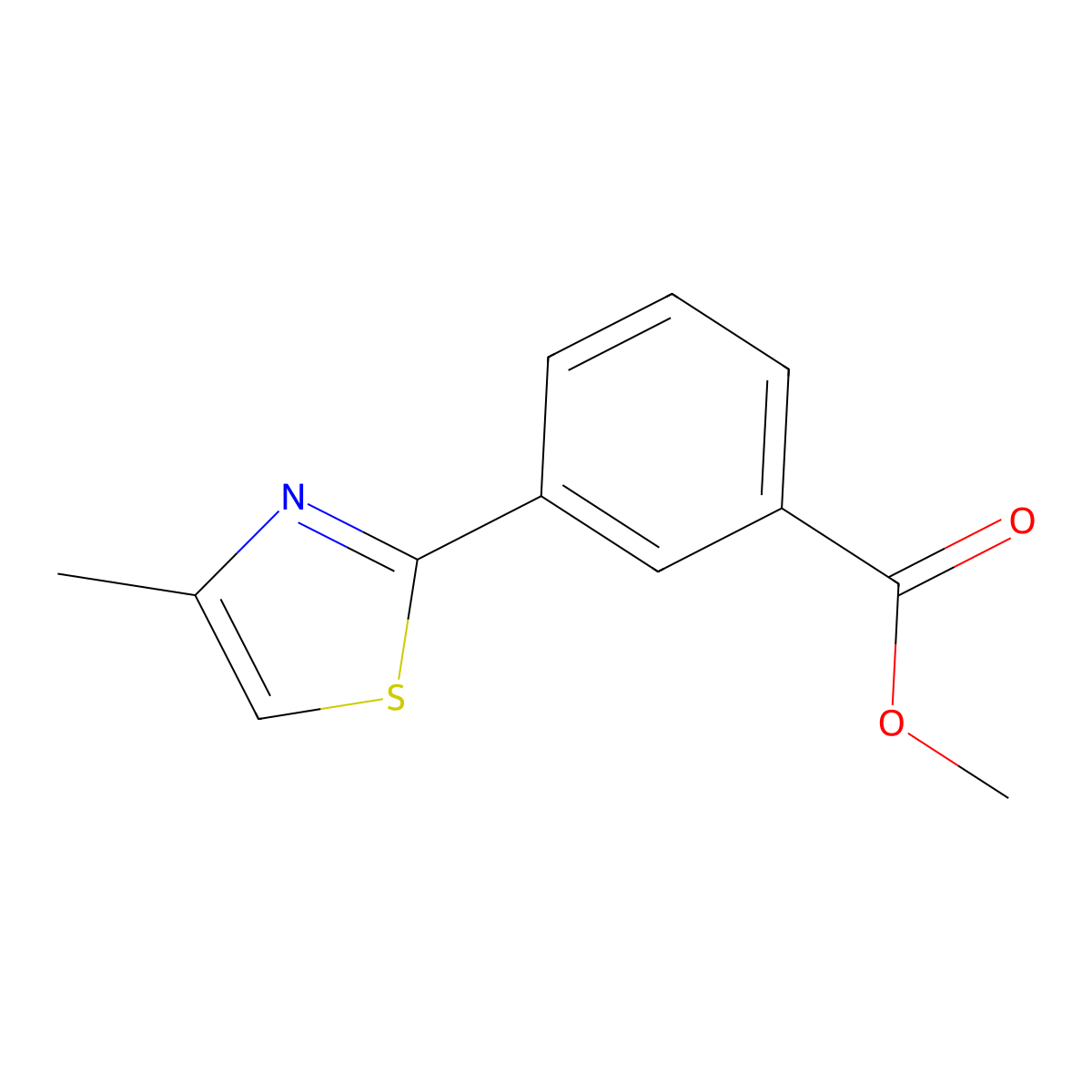 Methyl 3-(4-methyl-1,3-thiazol-2-yl)benzoate molecular structure, CAS 1354952-02-5