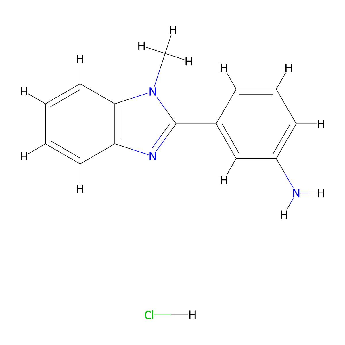 3-(1-methyl-1H-1,3-benzodiazol-2-yl)aniline hydrochloride molecular structure, CAS 1354952-03-6