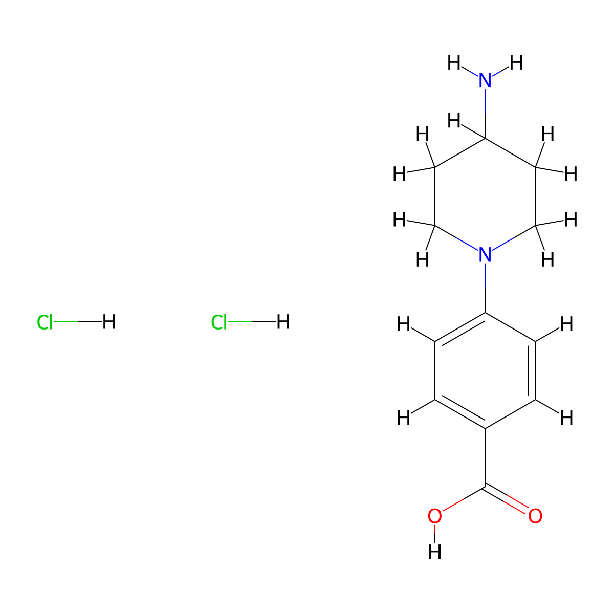 4-(4-Aminopiperidin-1-yl)benzoic acid dihydrochloride molecular structure, CAS 1354952-04-7