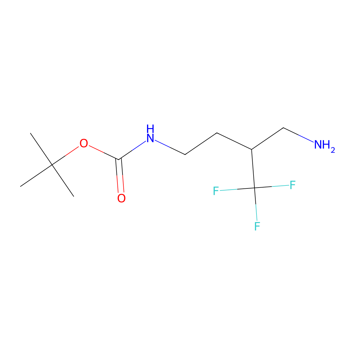 tert-butyl N-[4-amino-3-(trifluoromethyl)butyl]carbamate molecular structure, CAS 1354952-06-9