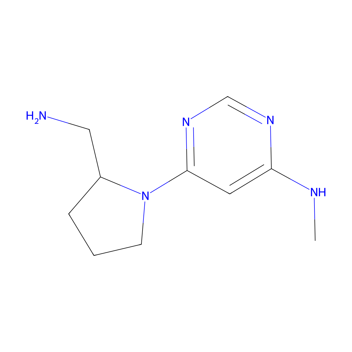 6-[2-(aminomethyl)pyrrolidin-1-yl]-N-methylpyrimidin-4-amine molecular structure, CAS 1354952-08-1