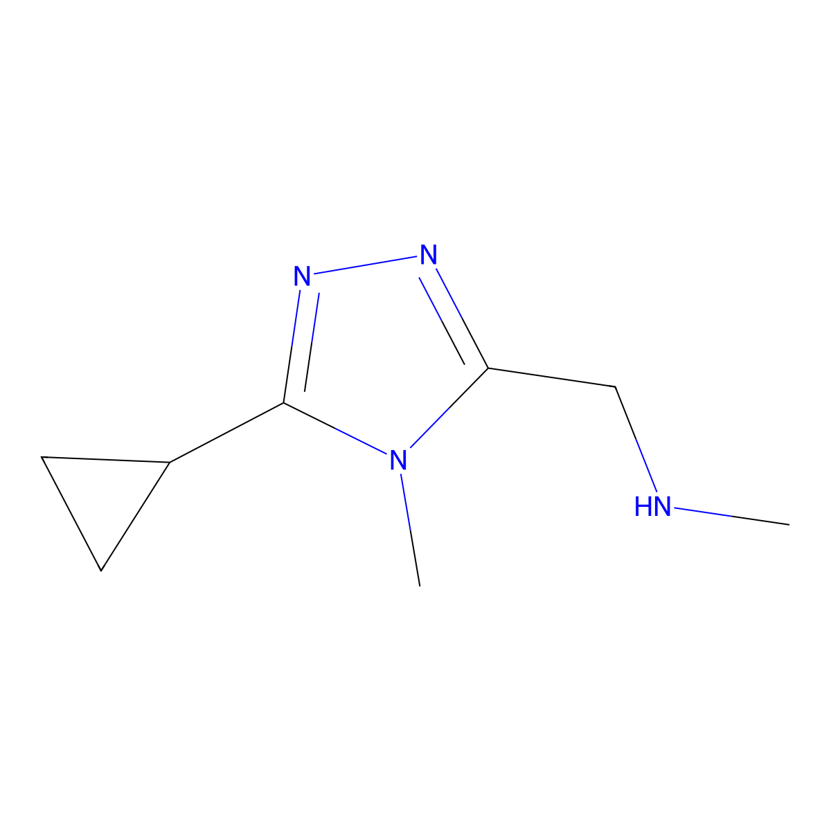 [(5-cyclopropyl-4-methyl-4H-1,2,4-triazol-3-yl)methyl](methyl)amine molecular structure, CAS 1354952-09-2