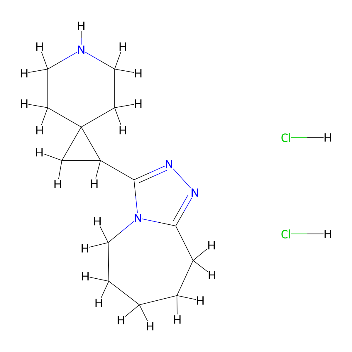 1-{5H,6H,7H,8H,9H-[1,2,4]triazolo[4,3-a]azepin-3-yl}-6-azaspiro[2.5]octane dihydrochloride molecular structure, CAS 1354952-10-5