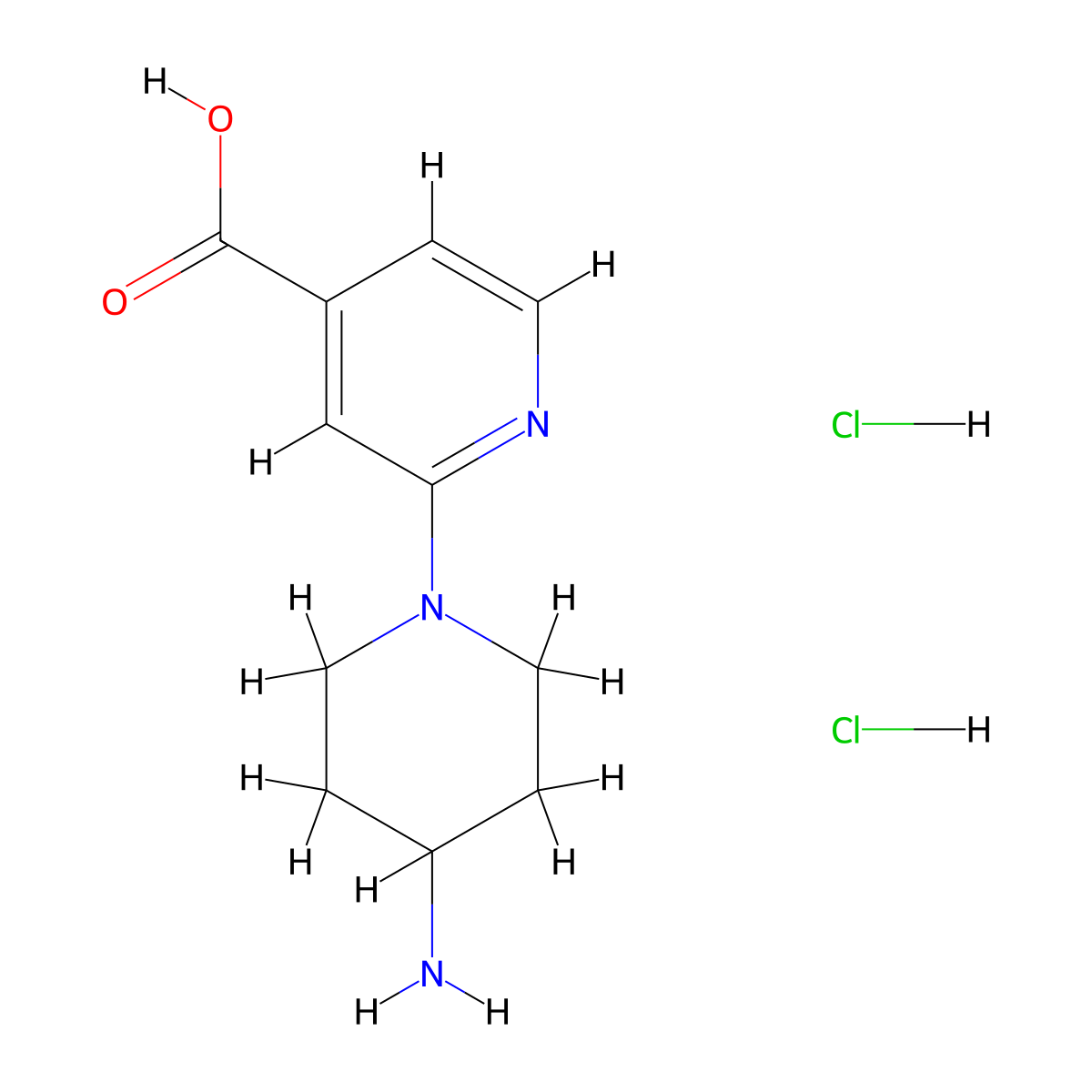 2-(4-Aminopiperidin-1-yl)pyridine-4-carboxylic acid dihydrochloride molecular structure, CAS 1354952-11-6