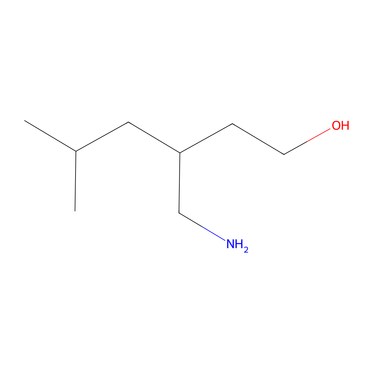 3-(Aminomethyl)-5-methylhexan-1-ol molecular structure, CAS 1354952-15-0