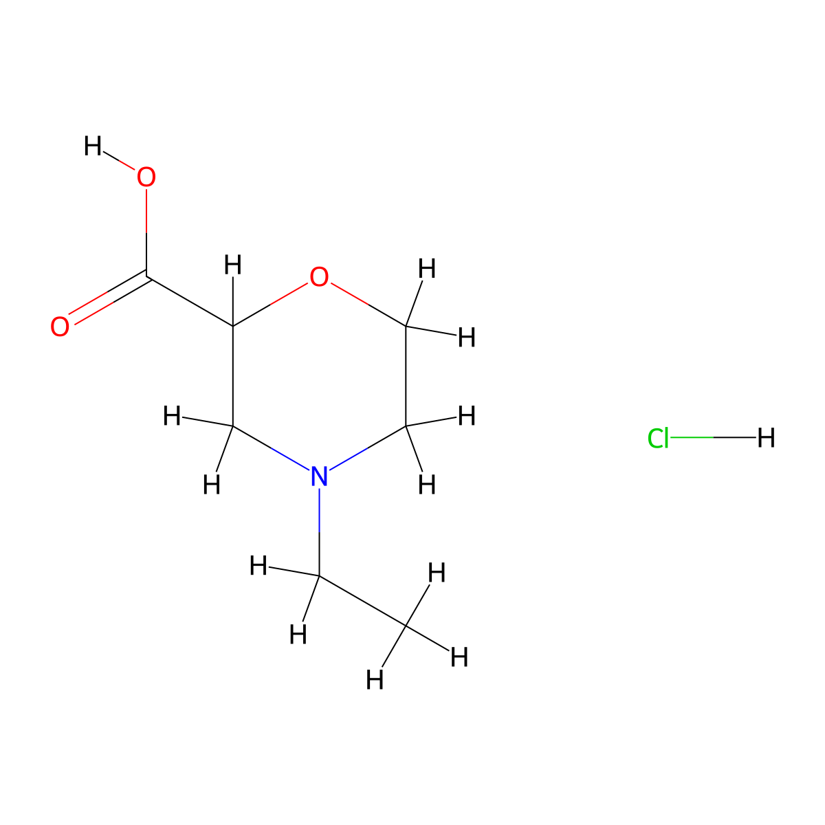 4-Ethylmorpholine-2-carboxylic acid hydrochloride molecular structure, CAS 1354952-17-2