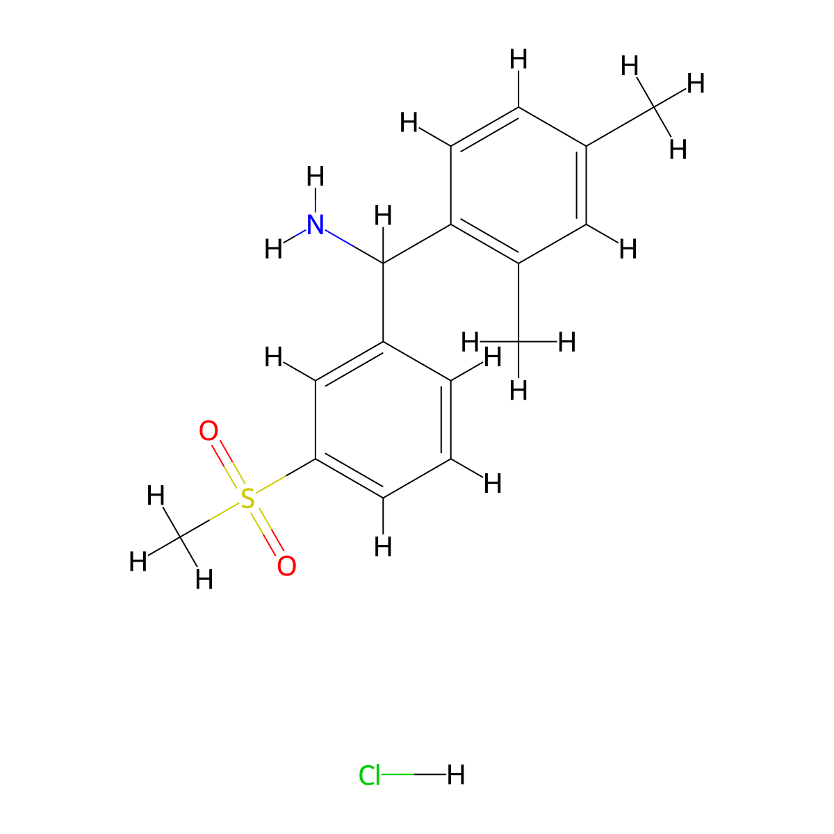 (2,4-Dimethylphenyl)(3-methanesulfonylphenyl)methanamine hydrochloride molecular structure, CAS 1354952-21-8