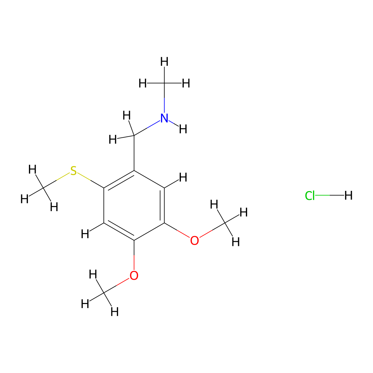 {[4,5-Dimethoxy-2-(methylsulfanyl)phenyl]methyl}(methyl)amine hydrochloride molecular structure, CAS 1354952-24-1