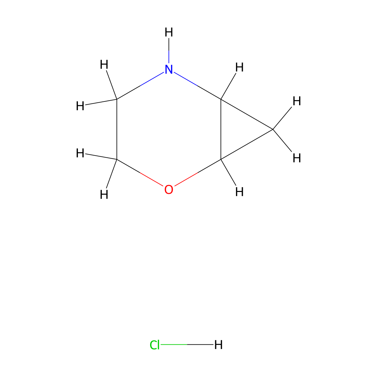 2-Oxa-5-azabicyclo[4.1.0]heptane hydrochloride molecular structure, CAS 1354952-28-5