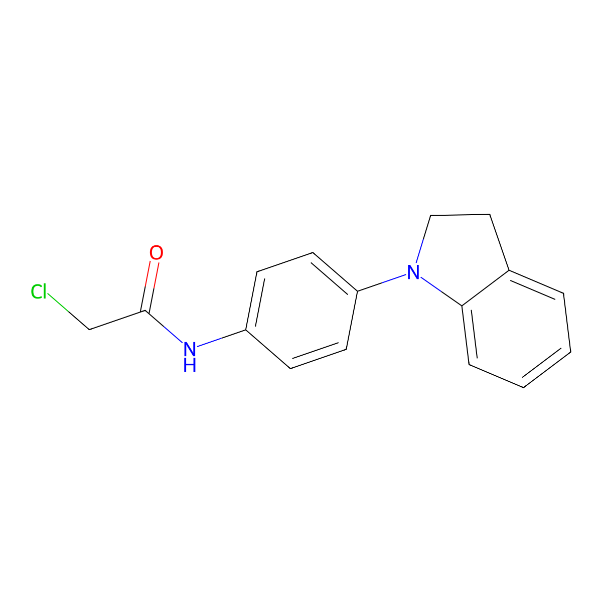 2-chloro-N-[4-(2,3-dihydro-1H-indol-1-yl)phenyl]acetamide molecular structure, CAS 1354952-30-9