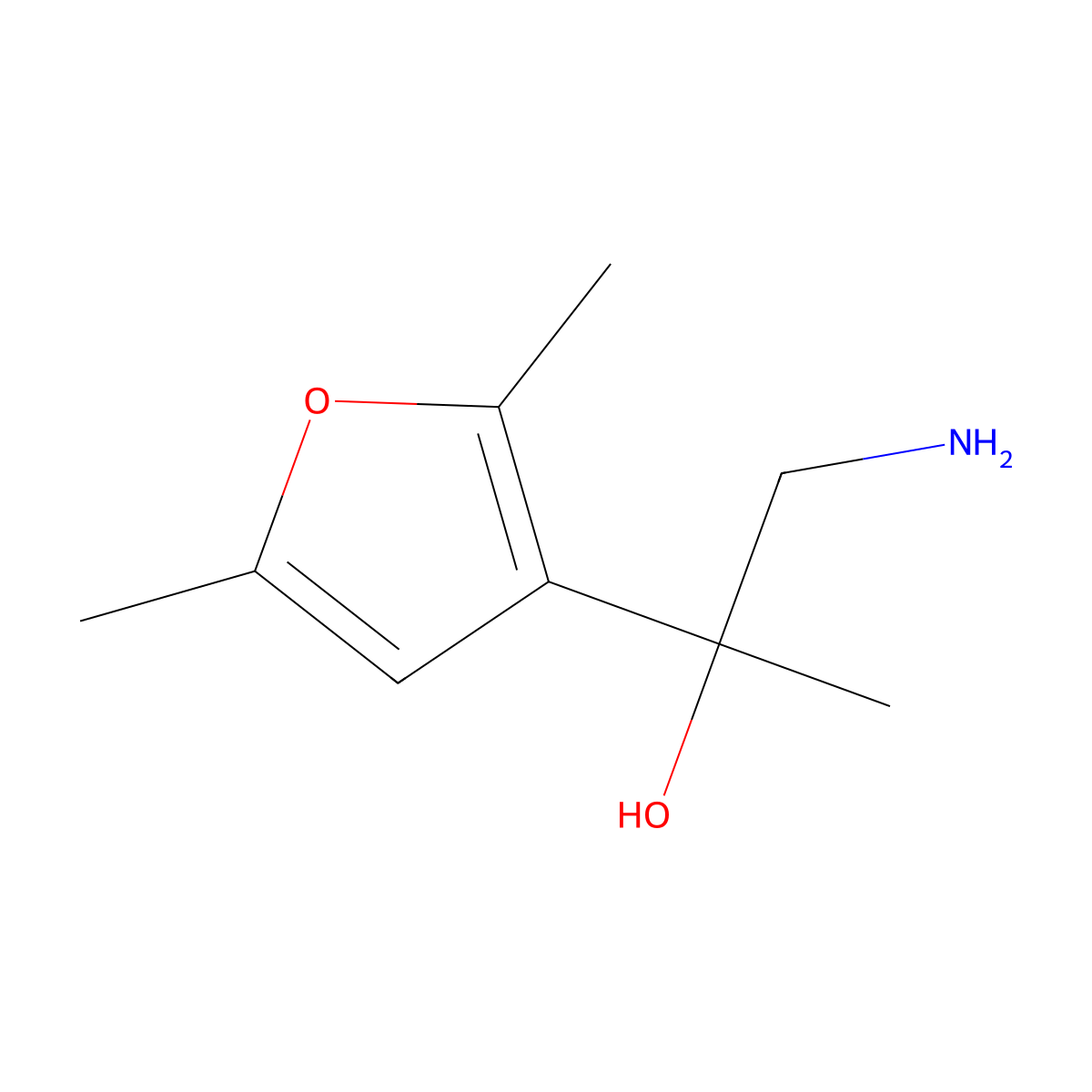 1-Amino-2-(2,5-dimethylfuran-3-yl)propan-2-ol molecular structure, CAS 1354952-31-0