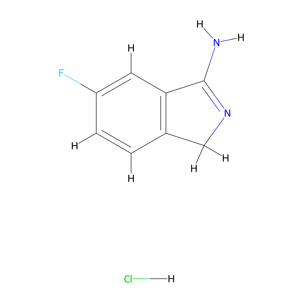 5-fluoro-1H-isoindol-3-amine hydrochloride molecular structure, CAS 1354952-36-5