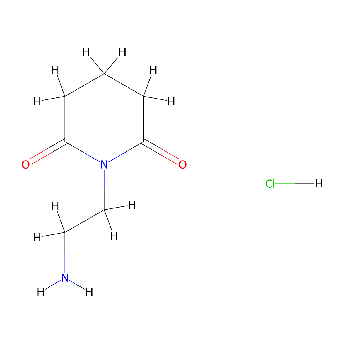 1-(2-Aminoethyl)piperidine-2,6-dione hydrochloride molecular structure, CAS 1354952-37-6