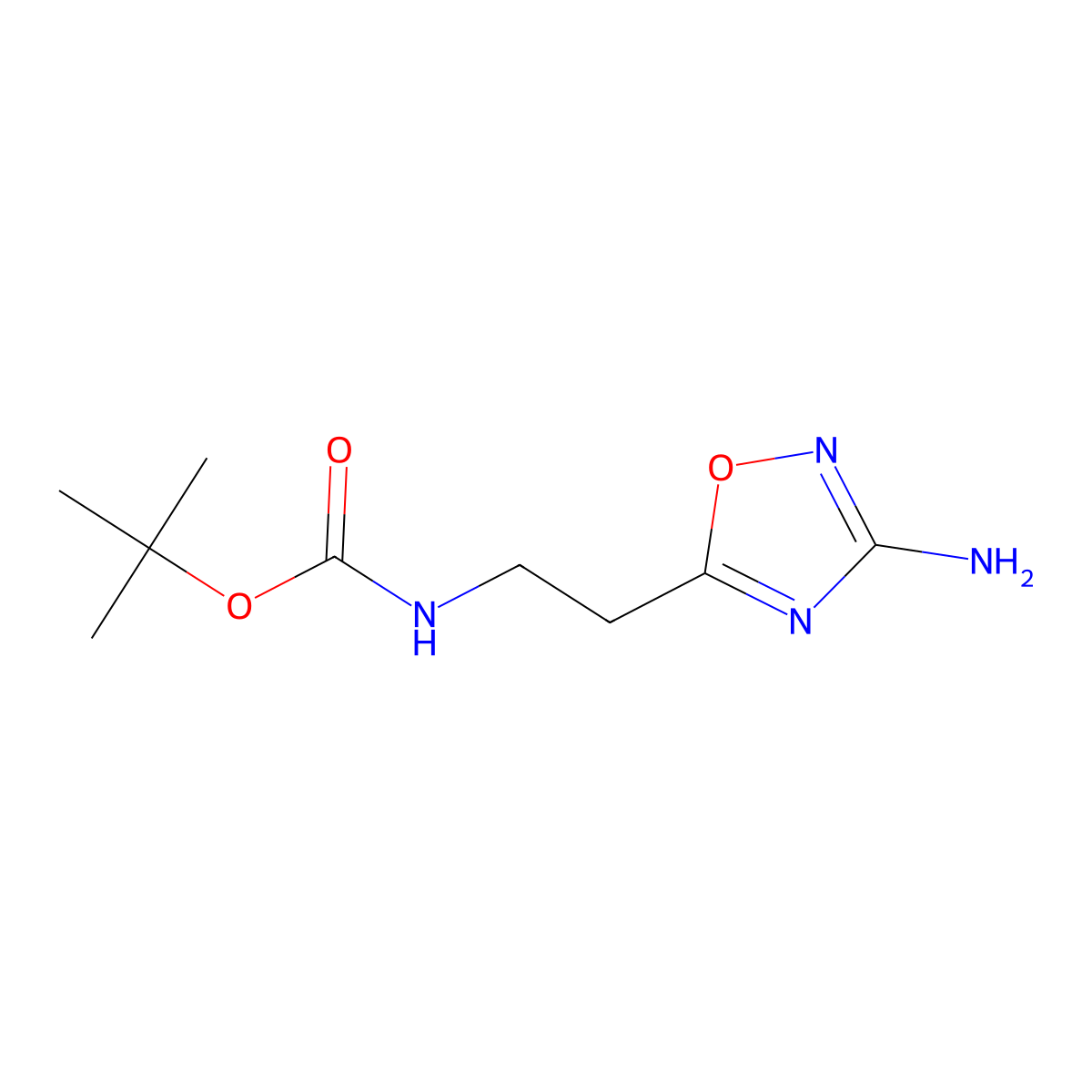 tert-butyl N-[2-(3-amino-1,2,4-oxadiazol-5-yl)ethyl]carbamate molecular structure, CAS 1354952-39-8