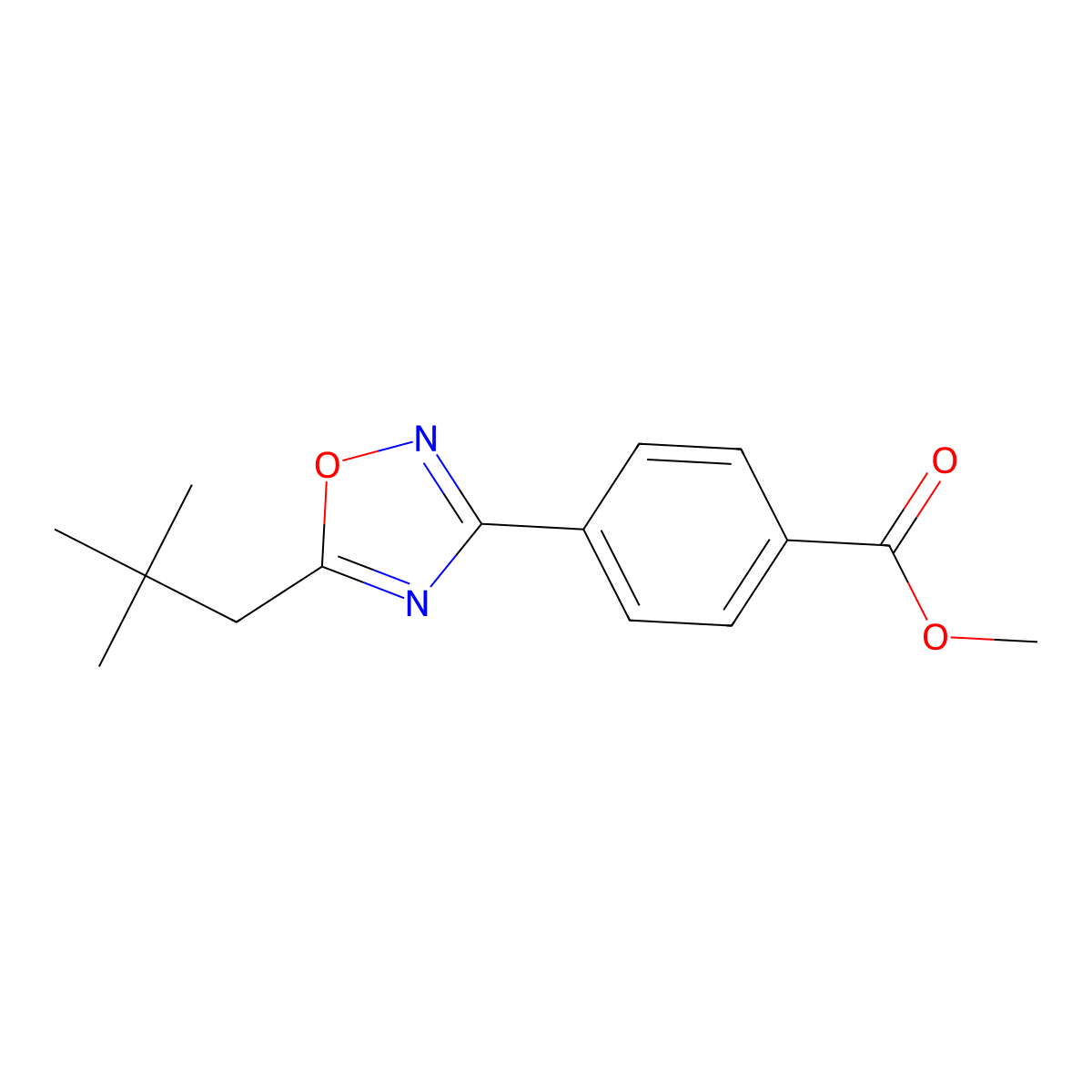 Methyl 4-[5-(2,2-dimethylpropyl)-1,2,4-oxadiazol-3-yl]benzoate molecular structure, CAS 1354952-40-1
