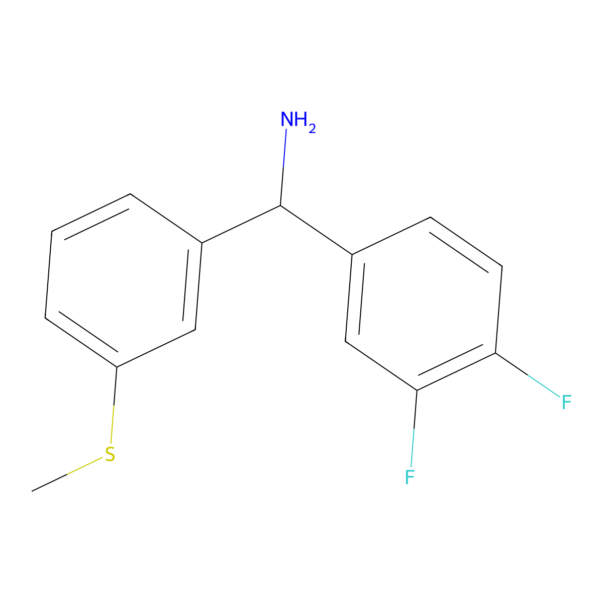 (3,4-Difluorophenyl)[3-(methylsulfanyl)phenyl]methanamine molecular structure, CAS 1354952-42-3