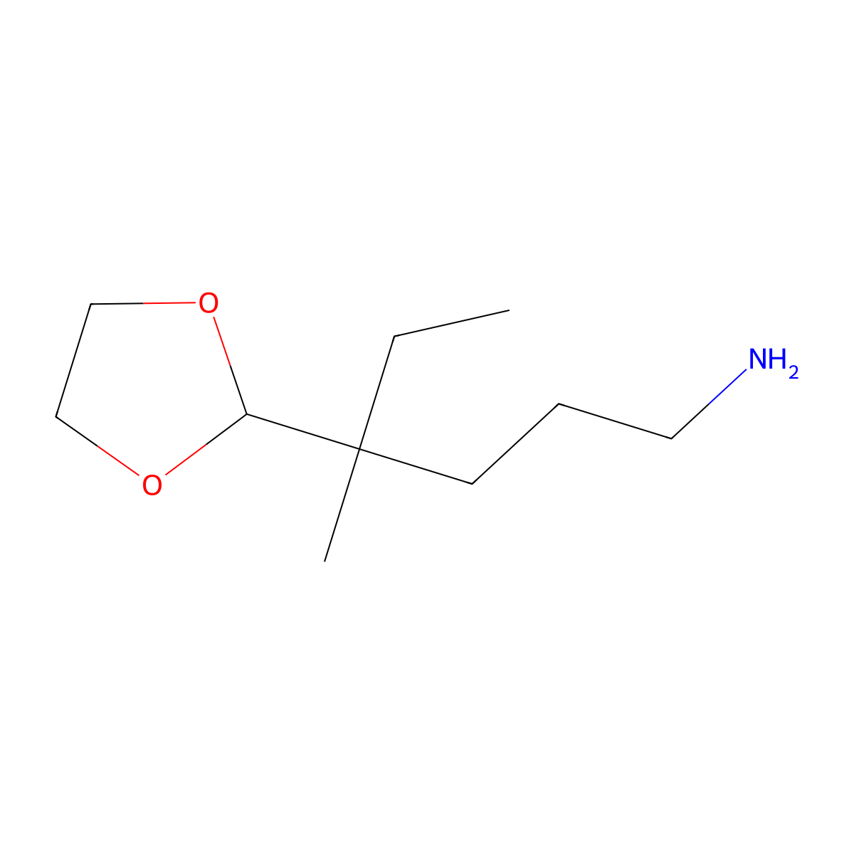 4-(1,3-Dioxolan-2-yl)-4-methylhexan-1-amine molecular structure, CAS 1354952-43-4