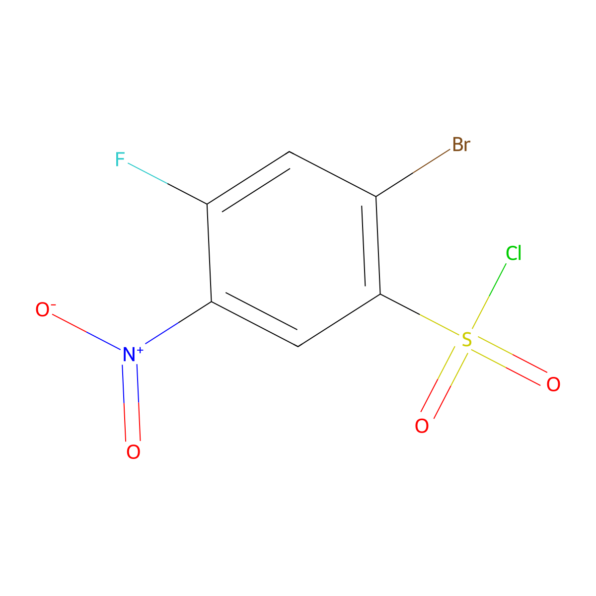 2-Bromo-4-fluoro-5-nitrobenzene-1-sulfonyl chloride molecular structure, CAS 1354952-48-9