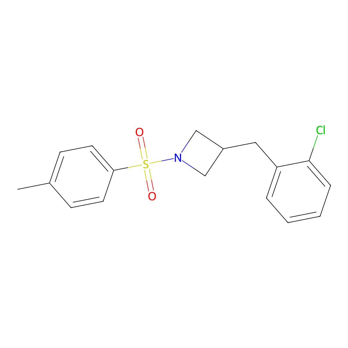 3-(2-Chlorobenzyl)-1-tosylazetidine molecular structure, CAS 1354952-50-3