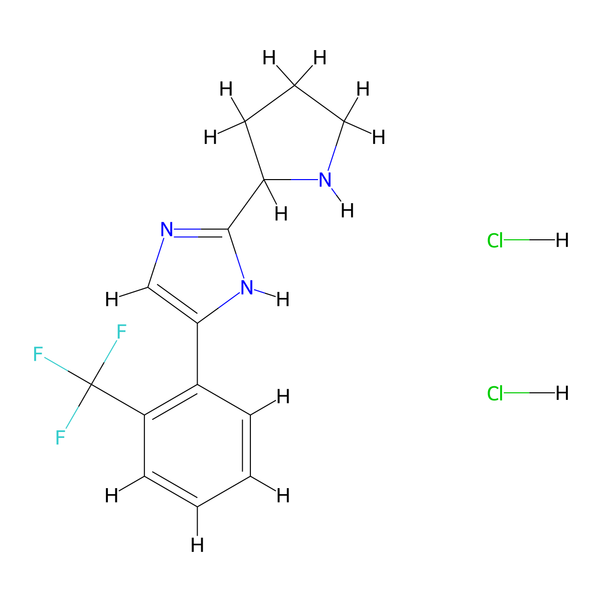 2-(pyrrolidin-2-yl)-4-[2-(trifluoromethyl)phenyl]-1H-imidazole dihydrochloride molecular structure, CAS 1354952-51-4