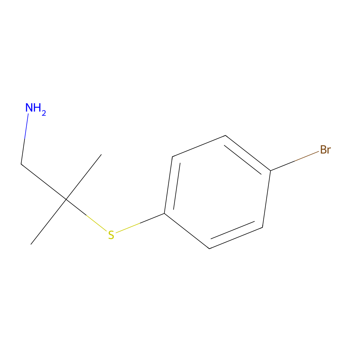 1-[(1-Amino-2-methylpropan-2-yl)sulfanyl]-4-bromobenzene molecular structure, CAS 1354952-56-9