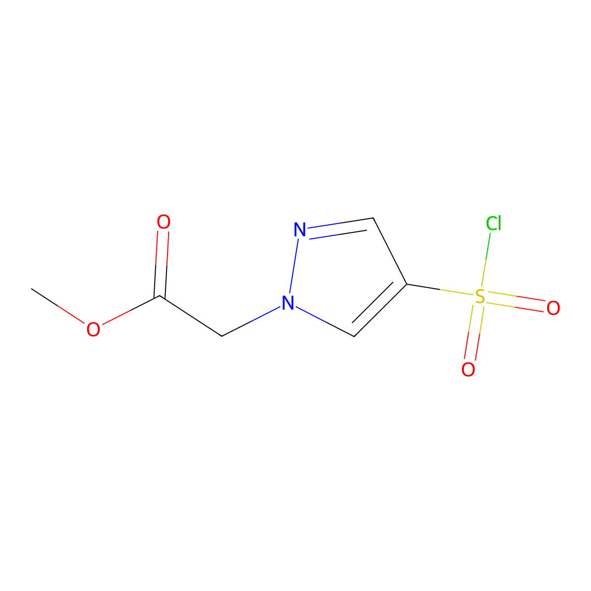 methyl 2-[4-(chlorosulfonyl)-1H-pyrazol-1-yl]acetate molecular structure, CAS 1354952-64-9