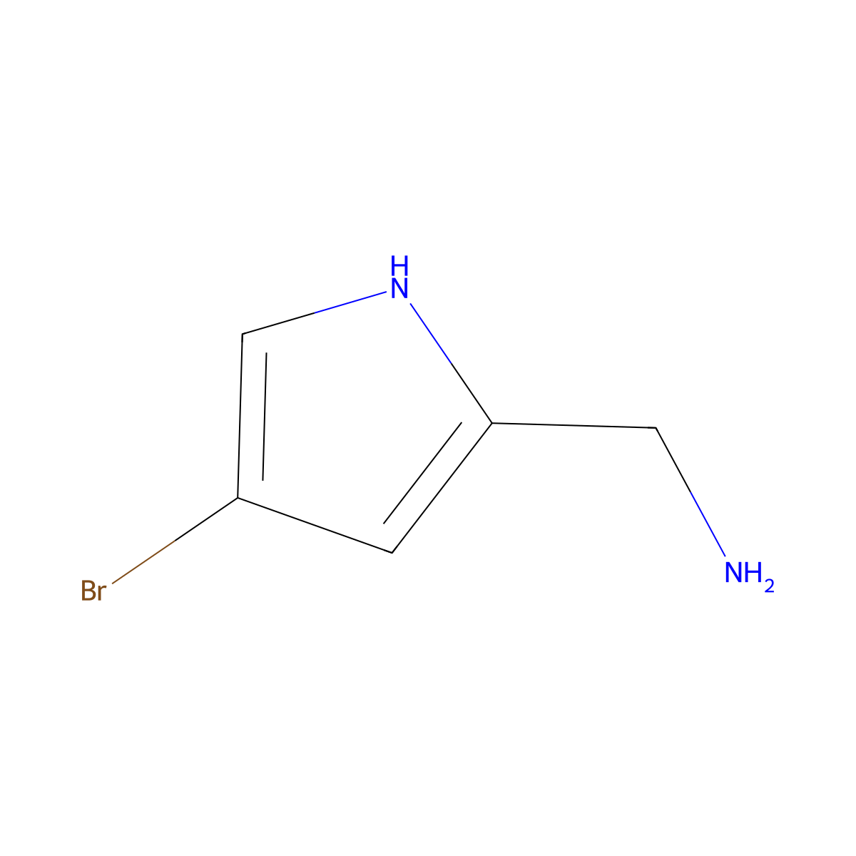 (4-bromo-1H-pyrrol-2-yl)methanamine molecular structure, CAS 1354952-66-1