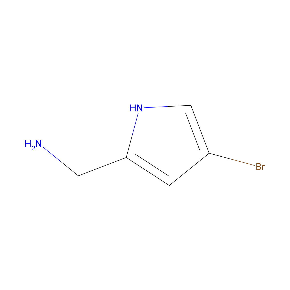 (4-bromo-1H-pyrrol-2-yl)methanamine molecular structure, CAS 1354952-66-1
