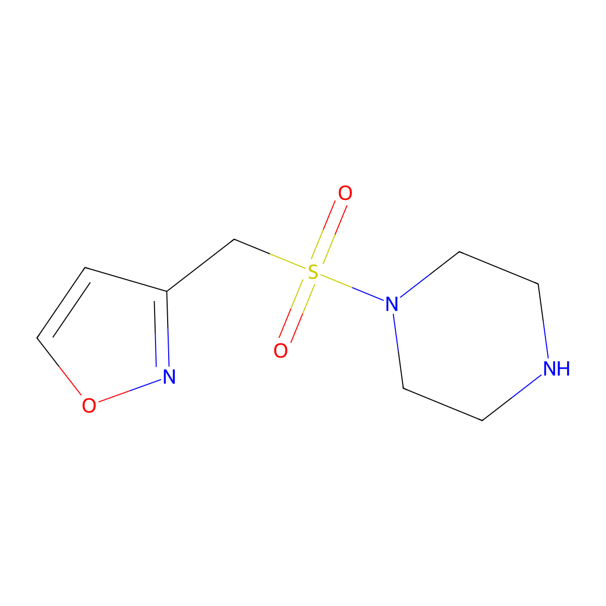1-(1,2-Oxazol-3-ylmethanesulfonyl)piperazine molecular structure, CAS 1354952-73-0