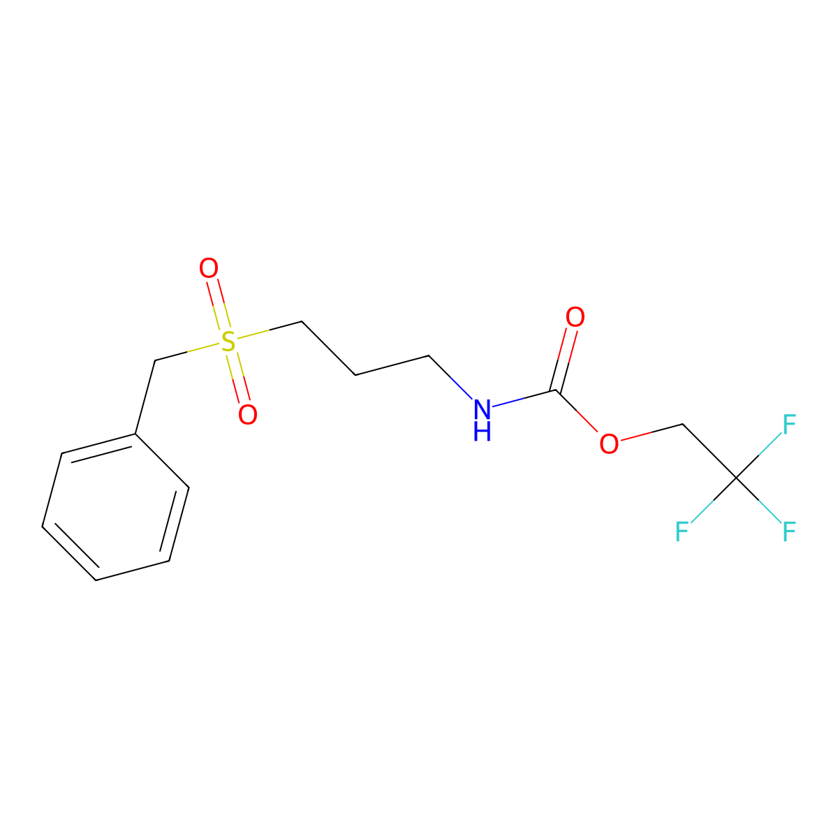 2,2,2-trifluoroethyl N-(3-phenylmethanesulfonylpropyl)carbamate molecular structure, CAS 1354952-74-1