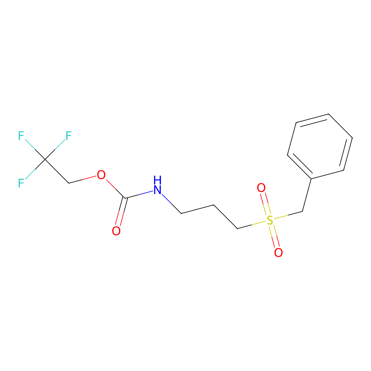 2,2,2-trifluoroethyl N-(3-phenylmethanesulfonylpropyl)carbamate molecular structure, CAS 1354952-74-1