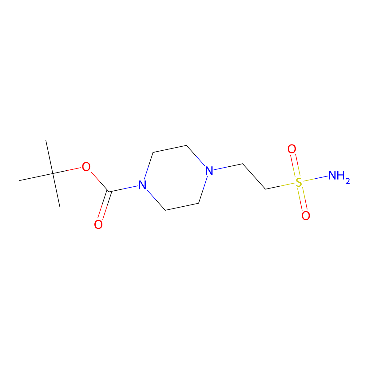 Tert-butyl 4-(2-sulfamoylethyl)piperazine-1-carboxylate molecular structure, CAS 1354952-77-4
