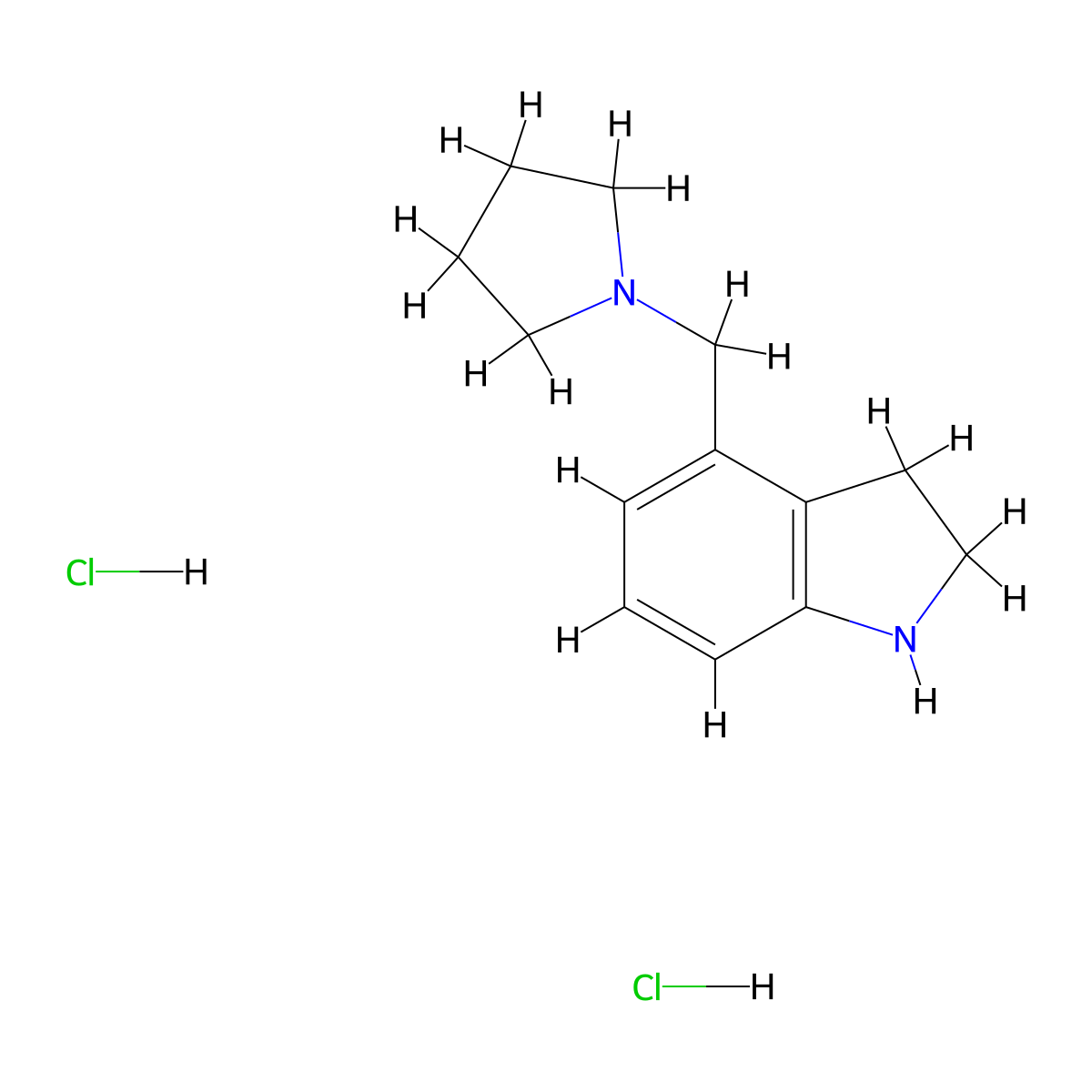 4-(pyrrolidin-1-ylmethyl)-2,3-dihydro-1H-indole dihydrochloride molecular structure, CAS 1354952-78-5