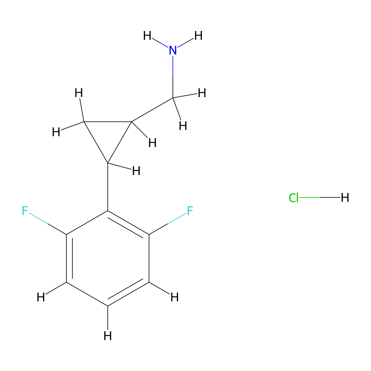 [2-(2,6-Difluorophenyl)cyclopropyl]methanamine hydrochloride molecular structure, CAS 1354952-82-1