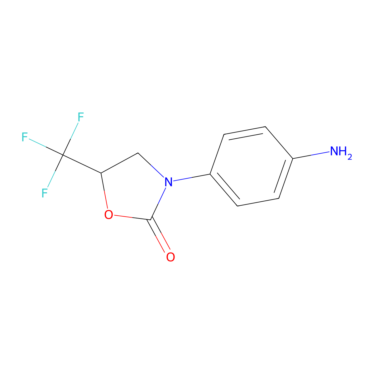 3-(4-Aminophenyl)-5-(trifluoromethyl)-1,3-oxazolidin-2-one molecular structure, CAS 1354952-85-4
