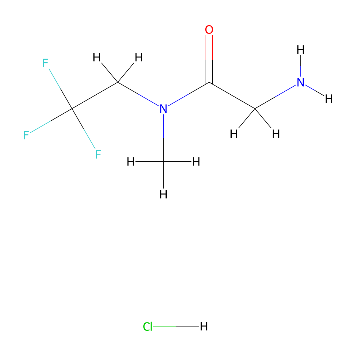 2-amino-N-methyl-N-(2,2,2-trifluoroethyl)acetamide hydrochloride molecular structure, CAS 1354952-93-4