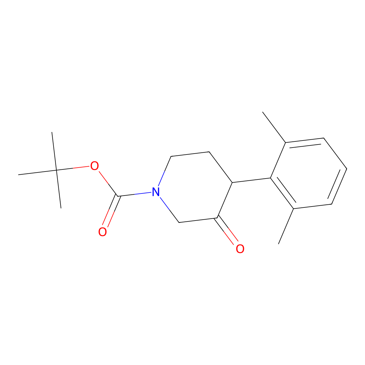 Tert-butyl 4-(2,6-dimethylphenyl)-3-oxopiperidine-1-carboxylate molecular structure, CAS 1354953-01-7