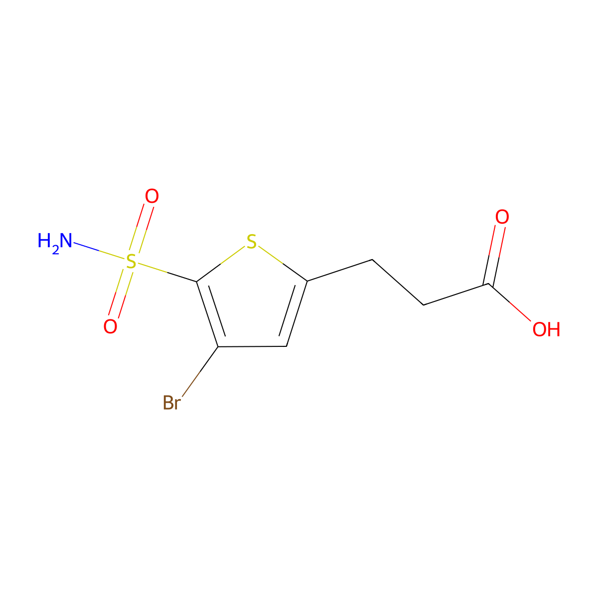 3-(4-Bromo-5-sulfamoylthiophen-2-yl)propanoic acid molecular structure, CAS 1354953-04-0