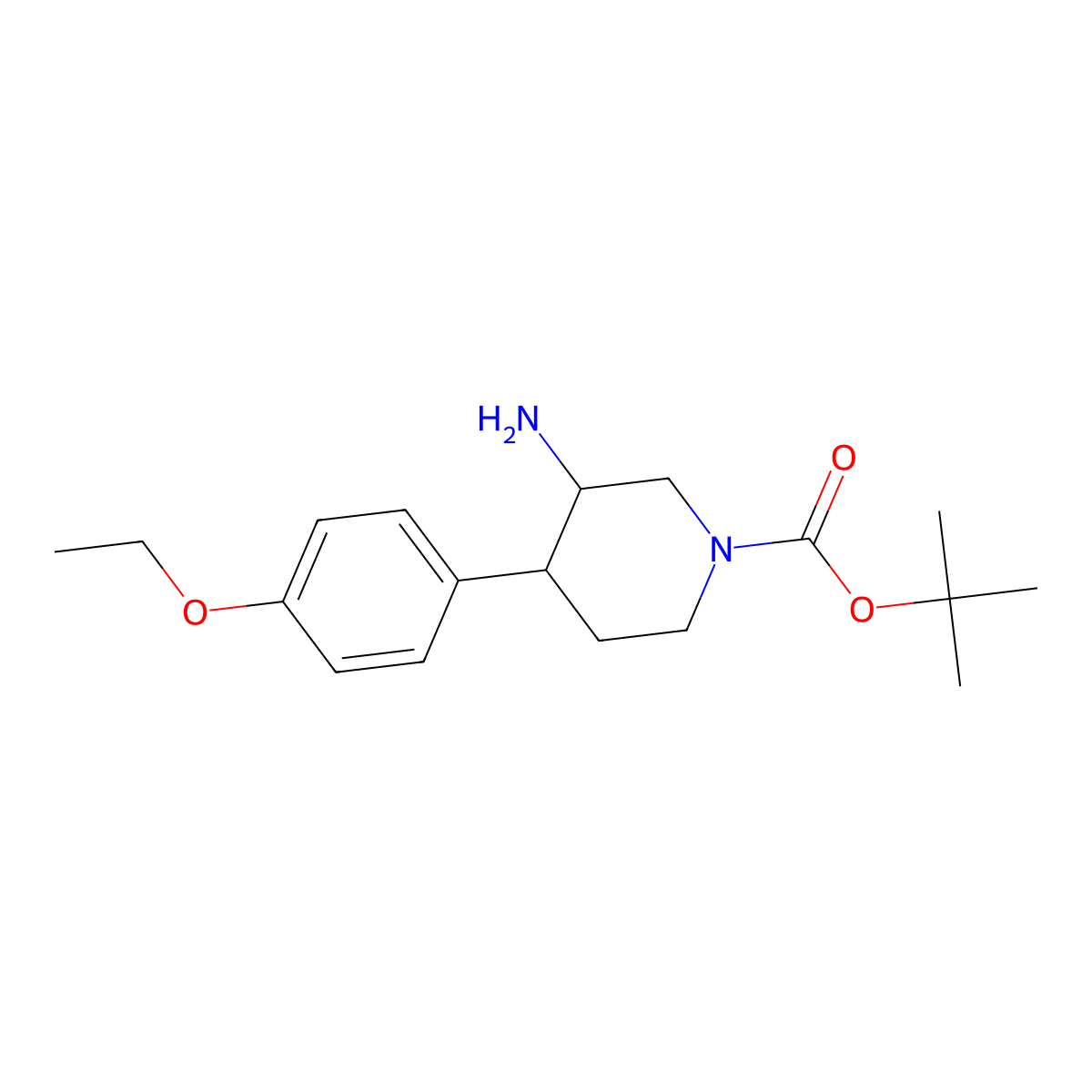 Tert-butyl 3-amino-4-(4-ethoxyphenyl)piperidine-1-carboxylate molecular structure, CAS 1354953-07-3
