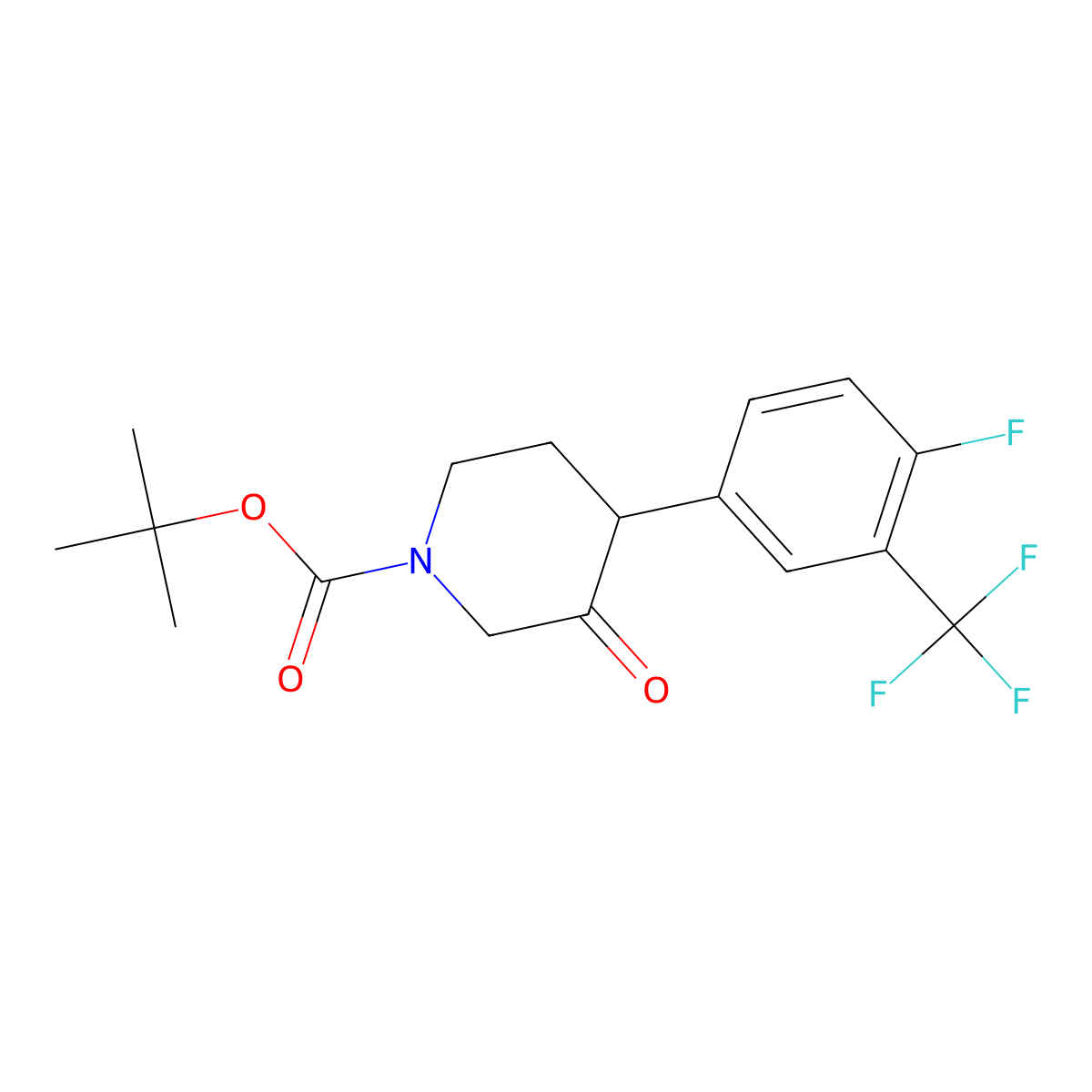 Tert-butyl 4-[4-fluoro-3-(trifluoromethyl)phenyl]-3-oxopiperidine-1-carboxylate molecular structure, CAS 1354953-08-4