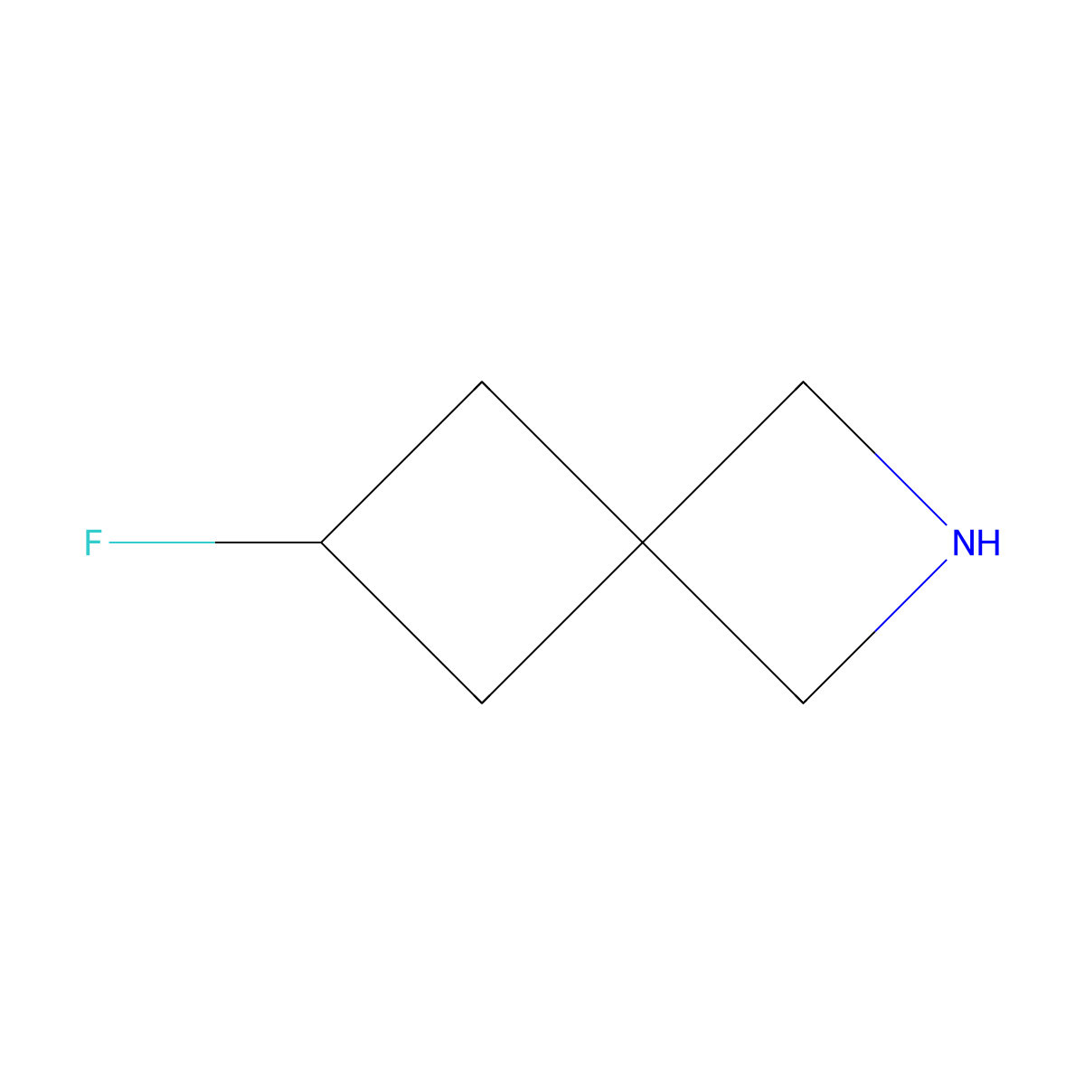 6-Fluoro-2-azaspiro[3.3]heptane molecular structure, CAS 1354953-09-5
