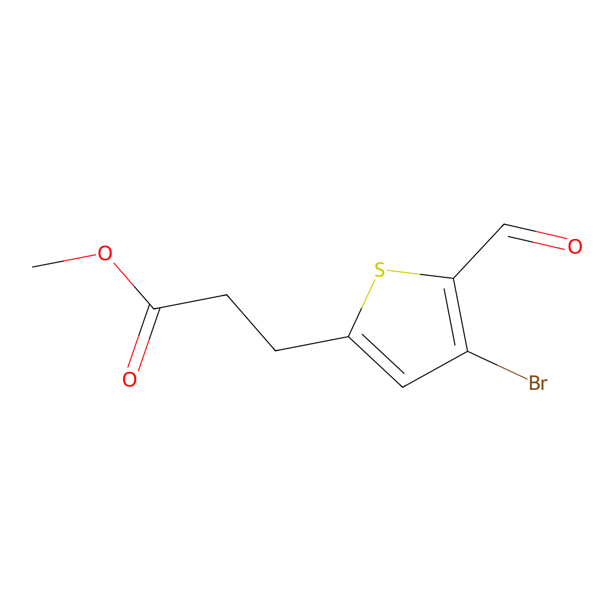 Methyl 3-(4-bromo-5-formylthiophen-2-yl)propanoate molecular structure, CAS 1354953-11-9