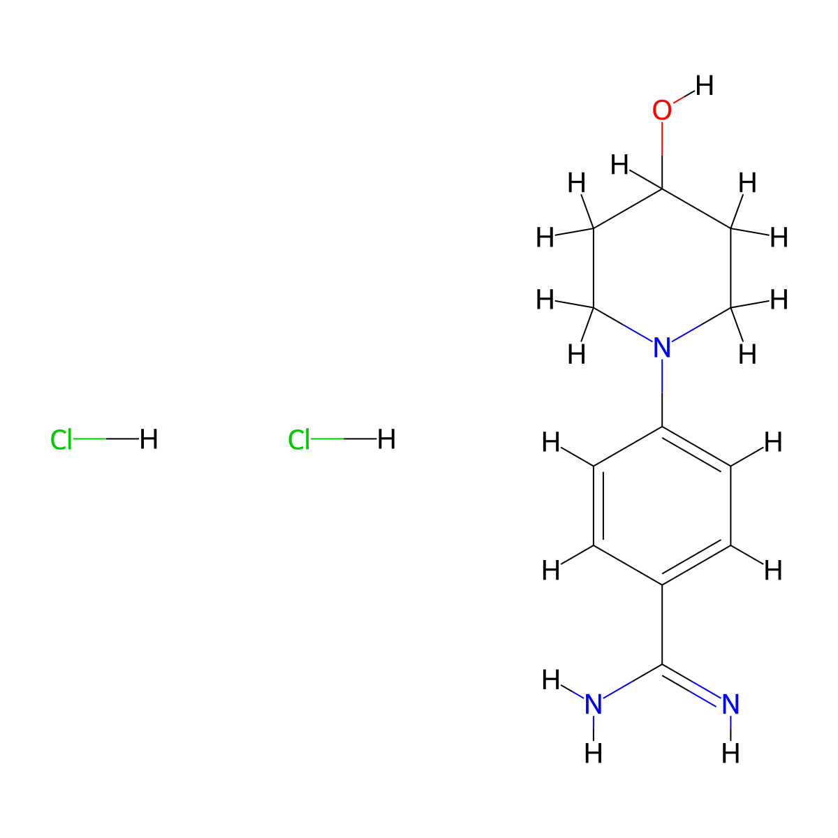 4-(4-Hydroxypiperidin-1-yl)benzene-1-carboximidamide dihydrochloride molecular structure, CAS 1354953-16-4