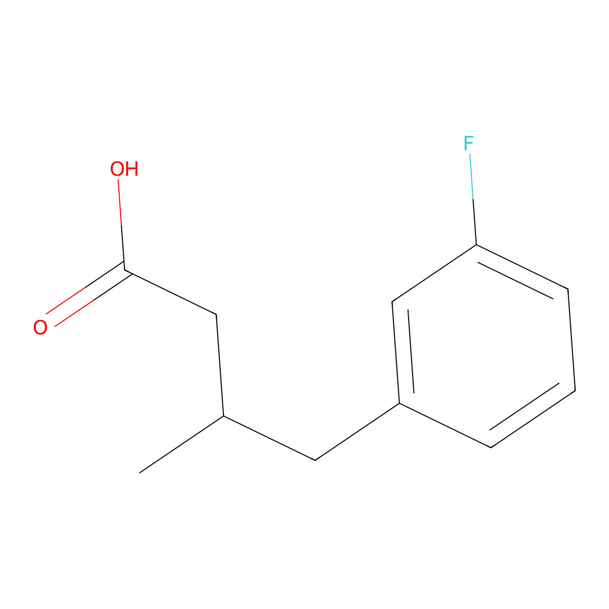 4-(3-Fluorophenyl)-3-methylbutanoic acid molecular structure, CAS 1354953-18-6
