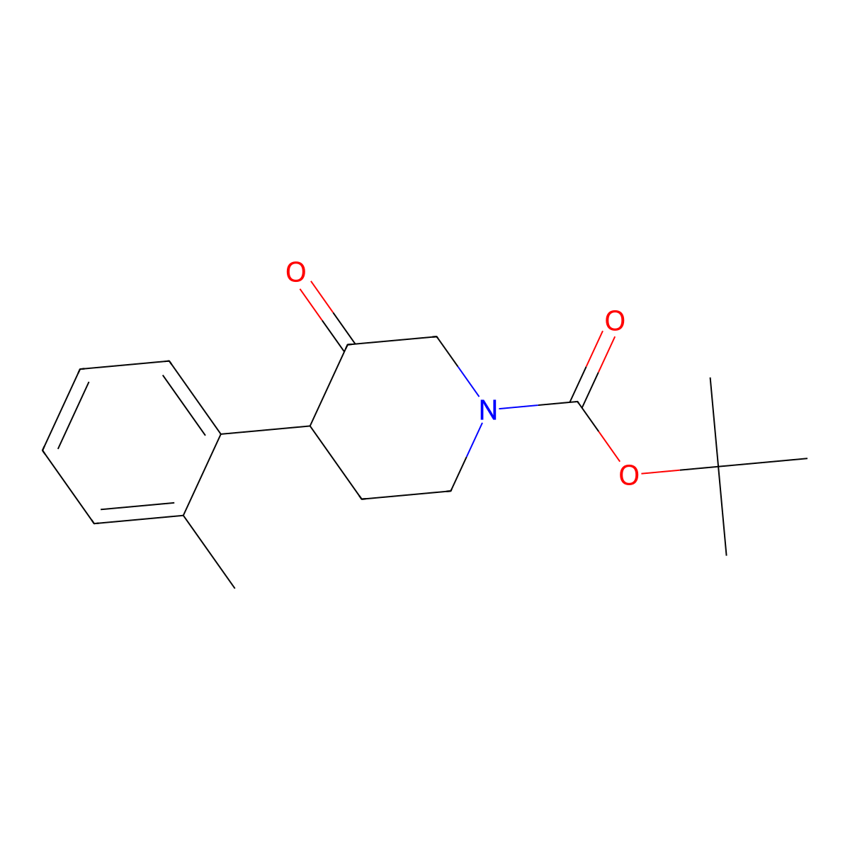 Tert-butyl 4-(2-methylphenyl)-3-oxopiperidine-1-carboxylate molecular structure, CAS 1354953-23-3