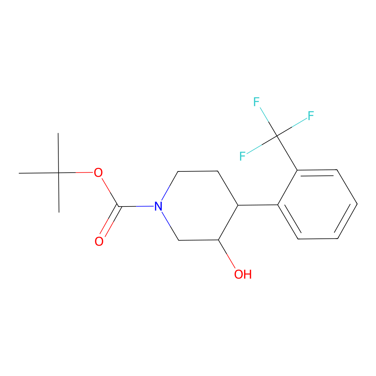 Tert-butyl 3-hydroxy-4-[2-(trifluoromethyl)phenyl]piperidine-1-carboxylate molecular structure, CAS 1354953-27-7