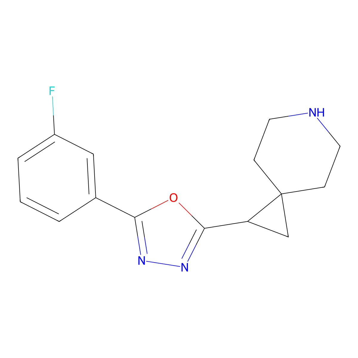 1-[5-(3-Fluorophenyl)-1,3,4-oxadiazol-2-yl]-6-azaspiro[2.5]octane molecular structure, CAS 1354953-30-2