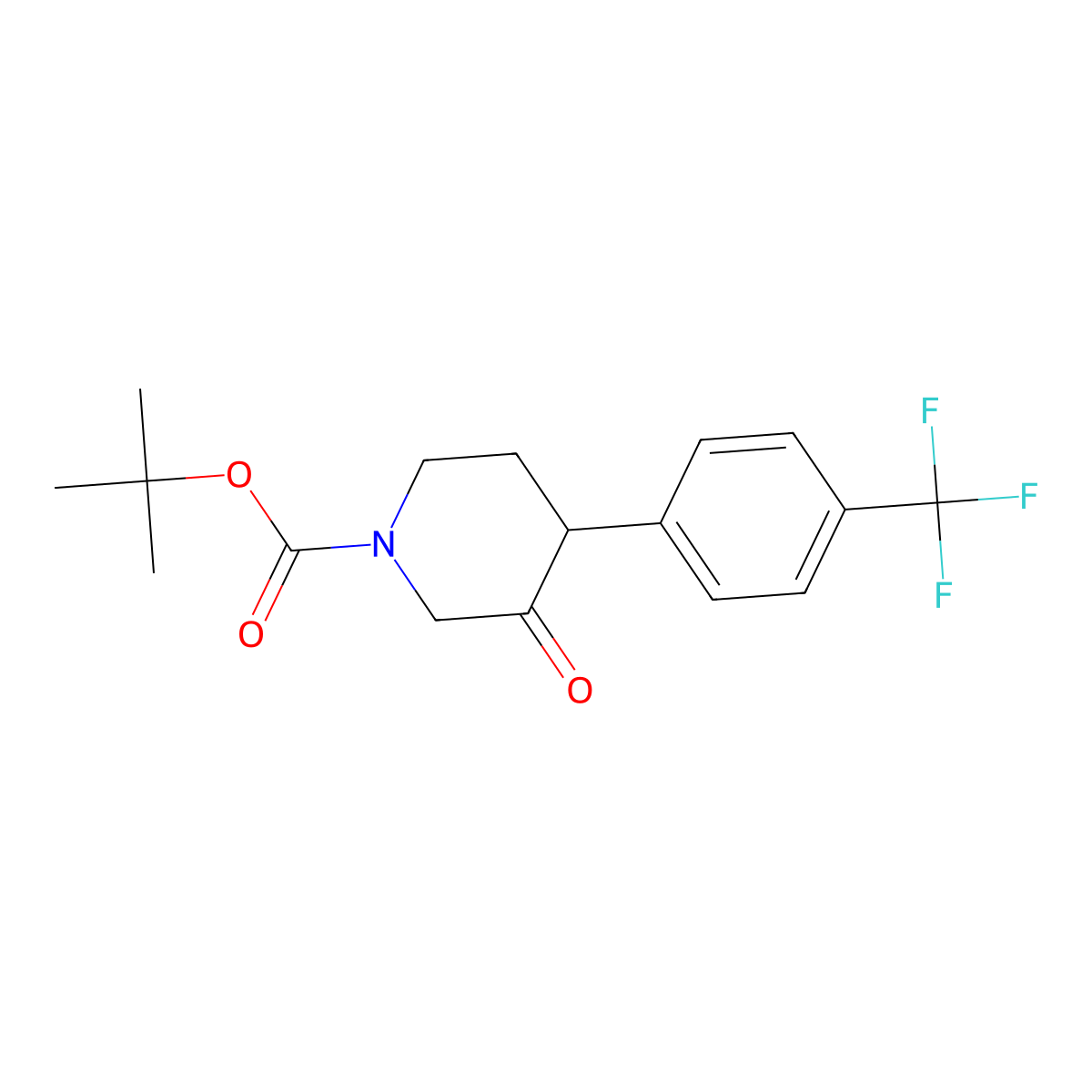Tert-butyl 3-oxo-4-[4-(trifluoromethyl)phenyl]piperidine-1-carboxylate molecular structure, CAS 1354953-32-4