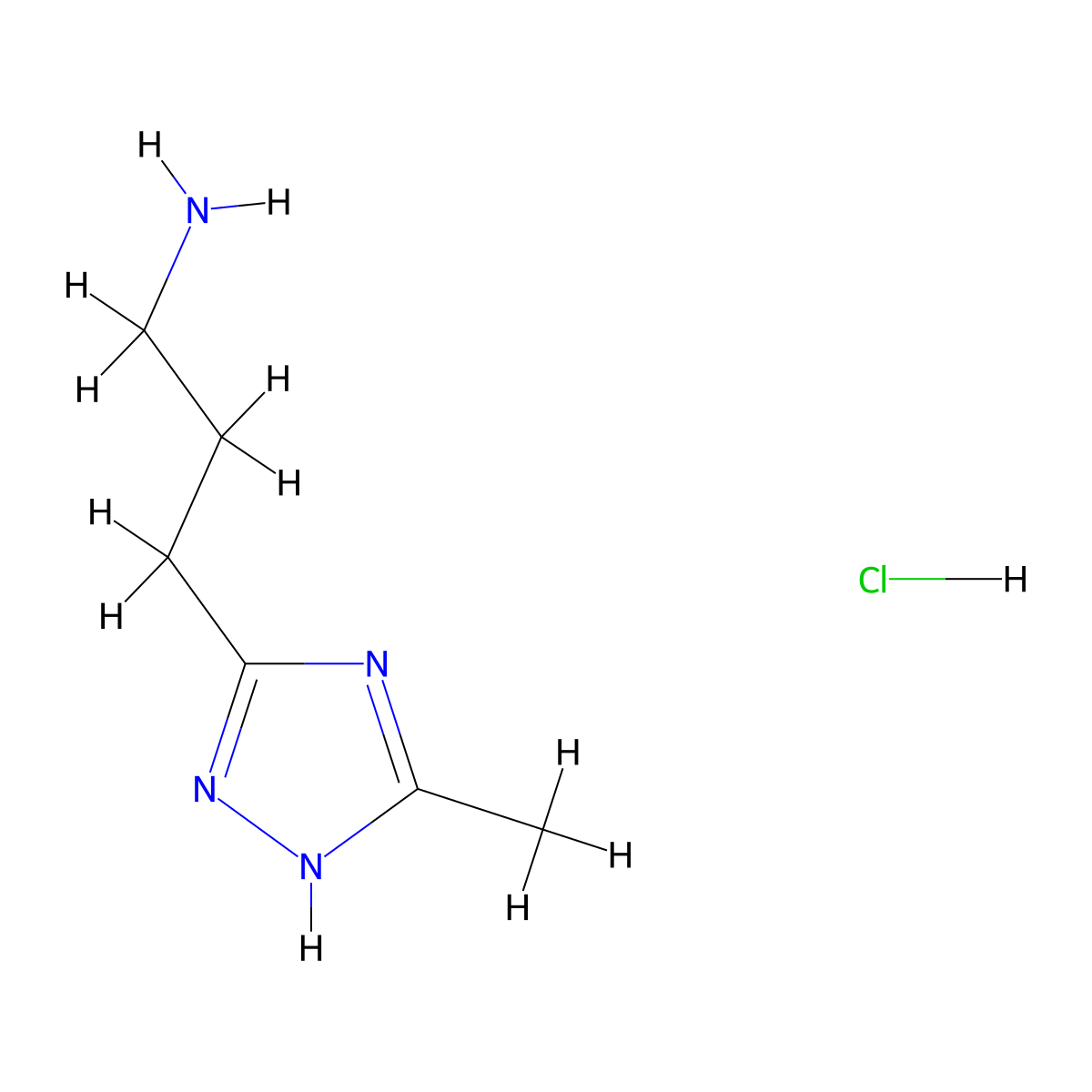3-(5-methyl-1H-1,2,4-triazol-3-yl)propan-1-amine hydrochloride molecular structure, CAS 1354953-35-7